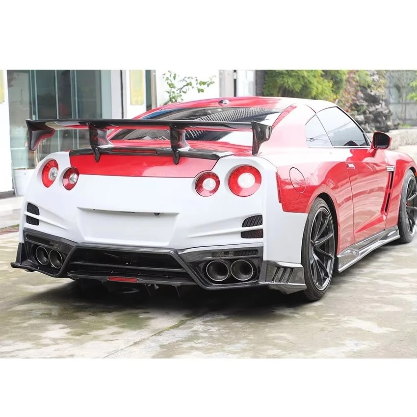 Top Secret Style Carbon Fiber Rear Spoiler Wing For  GTR R35 Body Kit 2008-2019